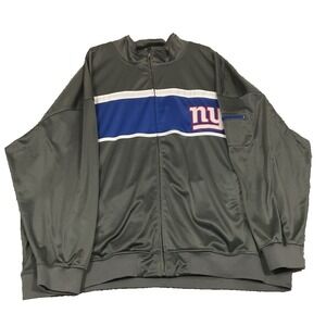 New York Giants Mens 6X Full Zip Embroidered Warm Up Training Track Coach Jacket